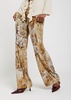 patterned fluid pants in beige