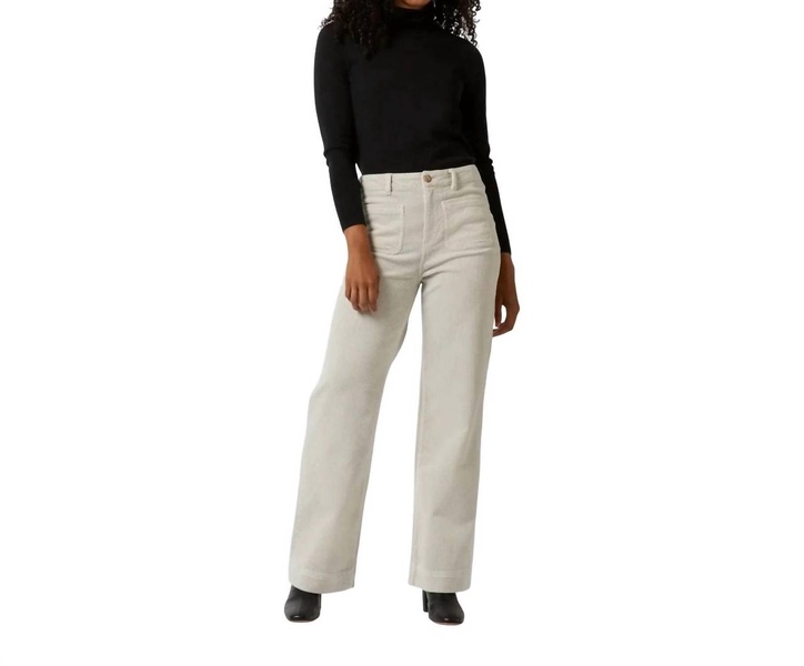coco patch pocket jean in stone stretch cord