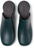 Green Leather Clogs for Women