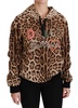 Dolce & Gabbana  Brown Hooded Studded Ayers Leopard Sweater