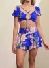 floralia riley crop top in blue