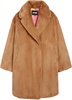 women's stella faux fur 3/4 coat, biscuit brown