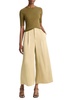 mid-rise satin culotte pants in pale cliff