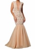 cap sleeve mermaid gown in nude