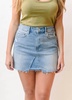 jessie raw hem denim skirt in lightwash
