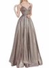 metallic ballgown in metallic gold