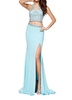 embroidered prom dress in baby blue