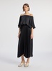 Sienna Satin Pleated Off Shoulder Dress