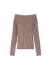 Evelyn Metallic Knit Off Shoulder Top