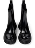 Black leather chelsea boots for women