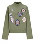 Badges Patch Knitted High-neck Sweatshirt