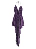 Embellished asymmetrical midi dress