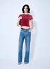 Alexander Wang Women Dip-Side Jeans With Exposed Lace Underwear