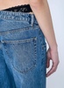 Alexander Wang Women Dip-Side Jeans With Exposed Lace Underwear