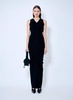 Alexander Wang Women Ruched Wide V Neck Maxi Dress