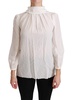 Dolce & Gabbana  White Turtle Neck Blouse Shirt Silk Top