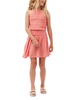 smocked waist flutter skirt in coral sun