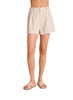 pleated front trouser shorts in linen sand