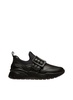 brinelle 6239651 women's black calf plain leather sneakers