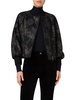 asymmetrical denim jacket with gold thread in black