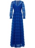 fringe macrame maxi dress in blue