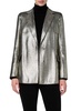 laminate corduroy boyfriend jacket in gold
