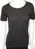 short sleeve crew-neck shell top in charcoal