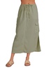 goldie pocket cargo long skirt in khaki army