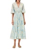 vilas midi dress in blue vine