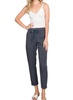 tencel drawstring pocket pant in charcoal blue