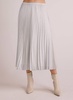 hand pleated midi skirt in metallic opal