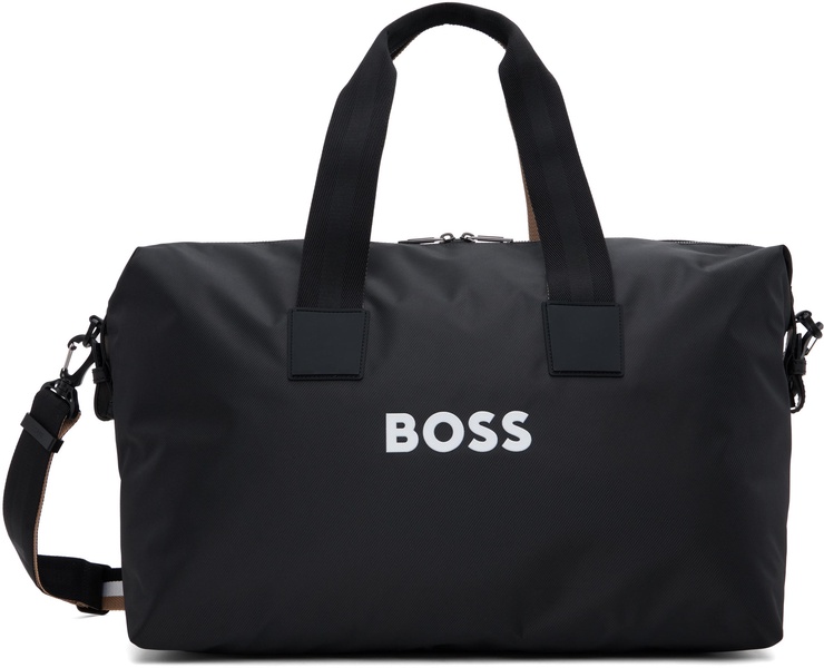 Black Contrast Logo Holdall Duffle Bag