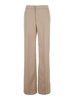 Beige Pants With Pences On The Front In Tech Fabric Woman