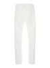 White Five Pocket Jeans With Logo Patch On The Back In Cotton Man
