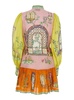 'Monte' Multicolor Dress With Color Block Inserts And Graphic Print In Ramia Woman