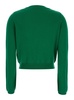 Green Cropped Cardigan With Round Neck In Cotton And Cashmere Blend Woman