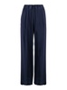 'Jhonny' Blu Pants With Pleated Details And Elastic Waist In Silk Blend Woman