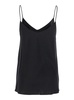 'Abe' Black Sleeveless Top With Spaghetti Straps And V Neck In Silk Stretch Woman