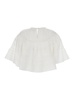 'Dilama' White Top With Round Neck And Broderie Anglaise In Cotton Woman