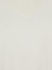 White Sweater With V Neck In Wool Woman