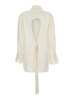 White Shirt With Bell Sleeves And Rear Cut-Out In Silk Woman