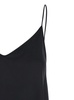 'Abe' Black Sleeveless Top With Spaghetti Straps And V Neck In Silk Stretch Woman