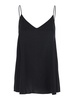 'Abe' Black Sleeveless Top With Spaghetti Straps And V Neck In Silk Stretch Woman