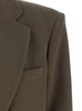 'Guia' Green Single-Breasted Jacket With Notched Revers And Shoulder Pads In Wool Blend Stretch Woman