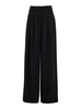 Black Wide Pants With Pences In Fabric Woman
