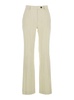 White Pants With Belt Loops In Linen And Viscose Blend Woman