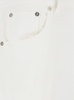 White Five Pocket Jeans With Logo Patch On The Back In Cotton Man