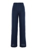 Blue Wide Leg Pants In Techno Fabric Woman