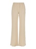 'Rapolano' Beige Pants With Elastic Waist And Wide Leg In Silk Blend Woman
