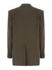 'Guia' Green Single-Breasted Jacket With Notched Revers And Shoulder Pads In Wool Blend Stretch Woman